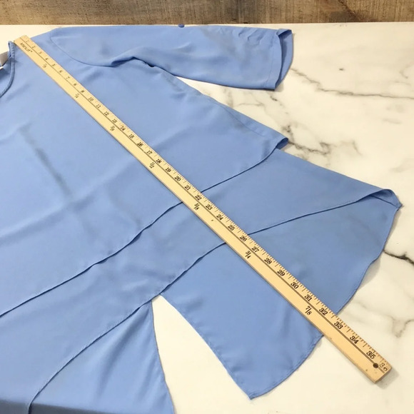 Chico's Blue Kathy Layered Top Womens 1 Medium Split Back Blouse - Picture 10 of 15